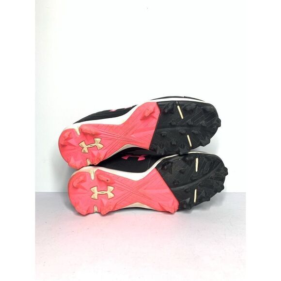 Under Armour Leadoff Low RM Baseball Cleats Black Hot Pink Girls Youth Kids 4.5 - Picture 8 of 8